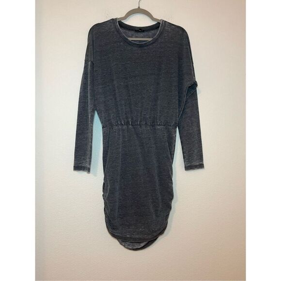 Express Long Sleeve Mini Dress with Ruching - Picture 1 of 4
